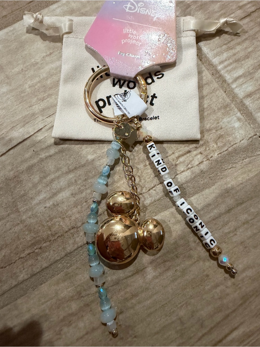 Disney little words project Gold Mickey Beaded Keyring kind of iconic